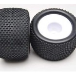 PAR DE RODAS 17MM HEX COM PNEUS PARA TRUGGY 1/8 MONSTER ATV JAMARA HIMOTO HIM 86722